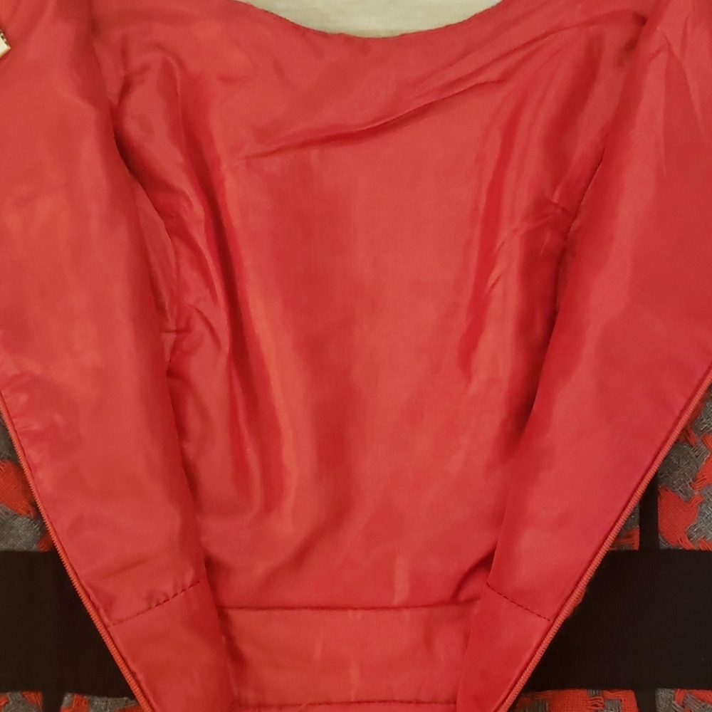 Knitted Red & Grey Dress - Picture 8 of 13